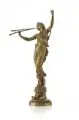 Eugène Marioton, Euterpe, Muse der Lyrik und des Flötenspiels. Wohl um 1900, Bronze
