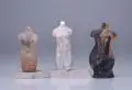 Michaela Egdmann, Drei weibliche Torsi, 2007, Keramiken, heller bzw. brauner Scherben, glasiert