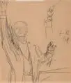 Robert Sterl, Robert Sterl, Ernst von Schuch, dirigierend, 1908, Graphitzeichnung