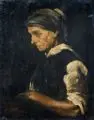Mihály von Munkácsy, Bildnis einer Bäuerin im Profil. Wohl 1870er Jahre, Öl auf Leinwand