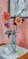 Erhard Hippold, Blumenstilleben mit Zitronen und Tuch, 1956, Tempera auf Leinwand