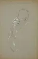 Max Klinger, Aktstudie eines liegenden Jünglings, Um 1900, Graphitzeichnung, weiß gehöht, auf graugrünem Papier