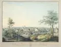Carl Gustav Wunderlich, Ansicht von Chemnitz vom Karlsberg aus., Um 1850, Kolorierte Umrißradierung und Bleistift