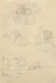Ludwig Richter, Illustrationsskizzen. Mitte 19. Jh