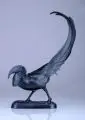 Anton Büschelberger, Balzender Goldfasan. Wohl um 1925, Bronze, gegossen, schwarzbraun patiniert