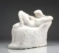 Georg Curt Bauch, Weiblicher Akt, liegend. Wohl um 1930, Alabaster