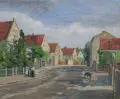 Max Helas, Alt Striesen (von der Geisingstr. nach Markgraf Heinrichplatz, Dresden), 1915, Öl auf Malpappe