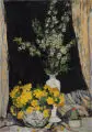Emil Orlík, Stilleben mit Kirschzweigen und gelben Blumen. Wohl um 1900/ 1905