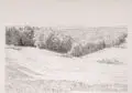 Hessische Landschaft by Carl Ludwig Noah Bantzer, 1918, Bleistiftzeichnung auf grauem Papier, sold Jun 2012