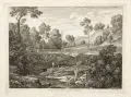 Joseph Anton Koch, Valle Garigliano vicino Olevano, Um 1810, Radierung auf Bütten