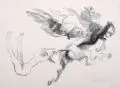 Max Feldbauer, Pegasus und Bellerophon/ Zirkusleute mit Pferd, 1929, Lithographien