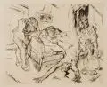 Die Nacht by Max Beckmann, 1914, Kaltnadelradierung auf chamoisfarbenem Vergé-Papier, sold Jun 2012