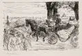 Max Liebermann, Corso auf dem Monte Pincio, 1911, Holzschnitt auf dünnem Bütten