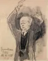 Robert Sterl, Robert Sterl, Ernst von Schuch, dirigierend, 1908, Graphitzeichnung