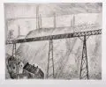 Gussy Hippold-Ahnert, Industrielandschaft Zwickau, 1933, Radierung in Grauschwarz mit Tonplatte auf Bütten
