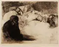 Arbeitslosigkeit by Käthe Kollwitz, 1909, Radierung und Schmirgeldurchdruck auf festem Kupferdruckpapier, sold Jun 2012
