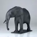 Rudolf Löhner, Stehender afrikanischer Elefant. Ohne Jahr, Bronze, gegossen, Schwarzbraun patiniert