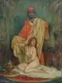 Géza Udvary, Odaliske mit Diener, Um 1900, Öl auf Leinwand