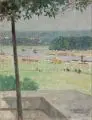 William Krause, Die Elbe bei Dresden, 1912, Öl auf Malpappe, nochmals auf Malpappe kaschiert