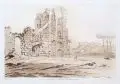 Richard Earlom, Zwei südländische Stadtansichten, 1807, Aquatintaradierungen in Braun nach Claude Lorraine