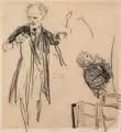 Robert Sterl, Robert H. Sterl, Ernst von Schuch - dirigierend, 1908, Graphitzeichnung