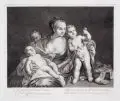 Pietro Peiroleri, Mutter mit drei Kindern. 2. H. 18. Jh, Kupferstich nach einem Gemäde von Jacopo Amigoni