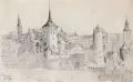 Adolf Fischer-Gurig, Elf Dorf-, Stadt- und Landschaftsdarstellungen. Spätes 19. Jh. / 1. Viertel 20. Jh