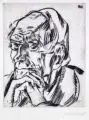 Peter August Böckstiegel, Alter Bauer, 1922, Kaltnadelradierung