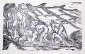 Ludwig von Hofmann, Anbetung, Um 1928, Holzschnitt auf Velin