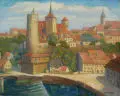 Georg Heine, Ansicht von Bautzen, 1935, Öl auf Leinwand