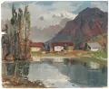 Lucien Poignant, Lac du Bourget (?), Um 1930, Öl auf Sperrholz