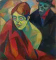 Paul Wicke, Der Tod als Kavalier, 1920, Öl auf Malpappe