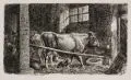 Johann Christian Klengel, Stallinterieur, Um 1790, Radierung
