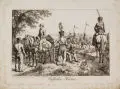 Johann Christoph Erhard, Die von Husaren escortierte Regiments-Casse, 1815, Radierung