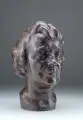 Emil Mund, Damenkopf. 1. H. 20. Jh, Bronze, gegossen, braun patiniert