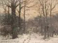 Raphael Oskar Unverdross, Winterliches Waldstück, 1925, Öl auf Holz