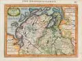 Johannes Janssonius, von Oost-Frieslandt. Emden et Oldenborch, Kolorierter Kupferstich auf Bütten mit Wasserzeichen (Wappen und Lilie)
