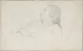 Ludwig von Hofmann, Schlafende nach rechs, Um 1918, Bleistiftzeichnung auf chamoisfarbenem Bütten