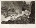Heinrich Friedrich Laurin, Wasserfall aus dem Liebethaler Grund, 1784, Kupferstich auf Bütten