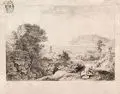 Ludwig Richter, Apeninnen Aussicht, 1829, Radierung