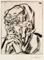 Peter August Böckstiegel, Alter Bauer, 1922, Kaltnadelradierung