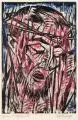 Otto Lange, Christuskopf, 1916, Farbholzschnitt auf Japanpapier