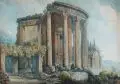 Eliza Maria Gore, Der Sybillentempel in Tivoli, Um 1793, Aquarell auf "J