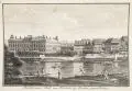 Carl Gottfried Nestler, Prospect der Dresdner Brücke, Kupferstiche auf Bütten, zum Teil mit Wasserzeichen (bekröntes Wappen, seitlich von zwei bekrönten Löwen gehalten)
