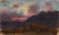 Abendliche Berglandschaft. Mitte 19. Jh by Heinrich Louis Theodor Gurlitt, Öl auf Leinwand, auf Untersatzkarton kaschiert, sold Mar 2011