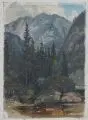 Wolfram Christian August Leonhardi, Dürrensee mit Monte Cristallo, Öl auf Leinwand, auf Papier montiert