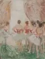 Ernst Oppler, Vor dem Auftritt. Wohl um 1912, Öl auf Leinwand, auf Malpappe kaschiert