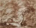Adrian Zingg, (Umkreis). Uferlandschaft mit rastendem Wanderer. 1. H. 19. Jh