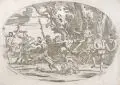 Olivier Dauphin, Aus dem Leben des Bacchus. (Oval nach Jean Boulanger). Mitte 17. Jh, Radierung auf Bütten