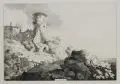 Die große Landschaft mit dem Rundturm by gen. Dietricy Christian Wilhelm Ernst Dietrich, 1769, Radierung auf Bütten, sold Mar 2011